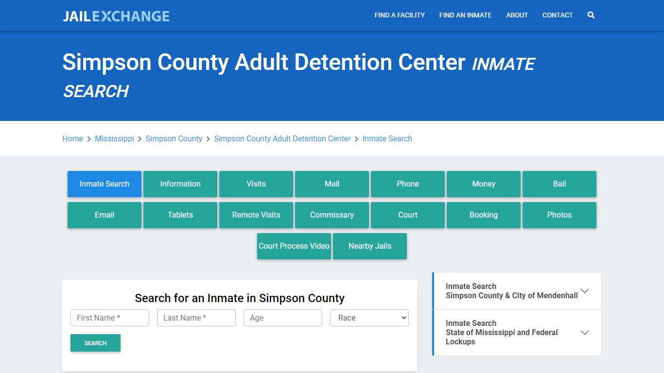 Simpson County Adult Detention Center Inmate Search - Jail Exchange